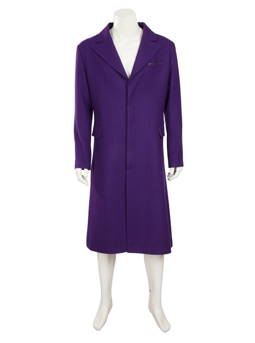 Batman The Dark Knight The Joker Halloween Cosplay Costume Purple Woolen Long Coat
