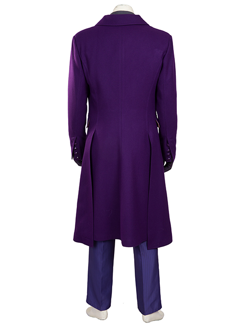 Batman The Dark Knight The Joker Halloween Cosplay Costume Purple Woolen Long Coat