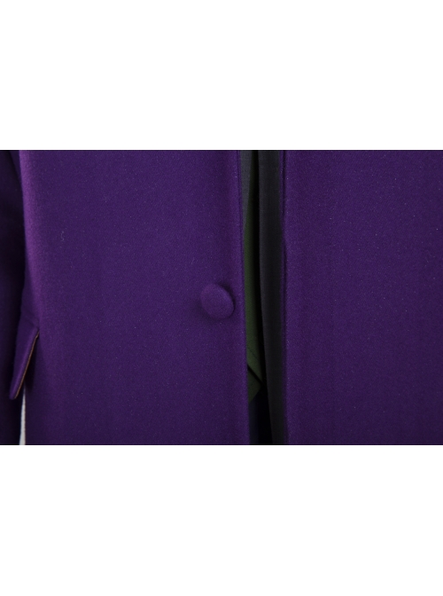 Batman The Dark Knight The Joker Halloween Cosplay Costume Purple Woolen Long Coat