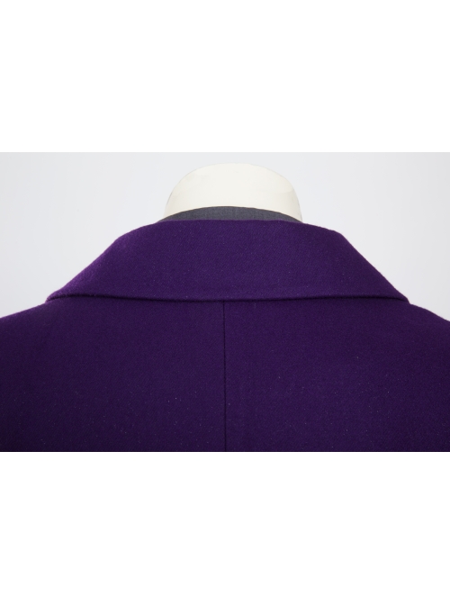 Batman The Dark Knight The Joker Halloween Cosplay Costume Purple Woolen Long Coat