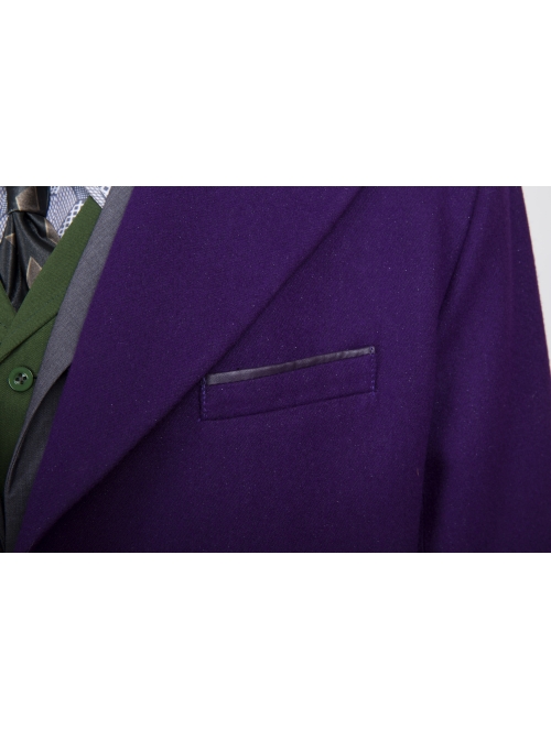 Batman The Dark Knight The Joker Halloween Cosplay Costume Purple Woolen Long Coat