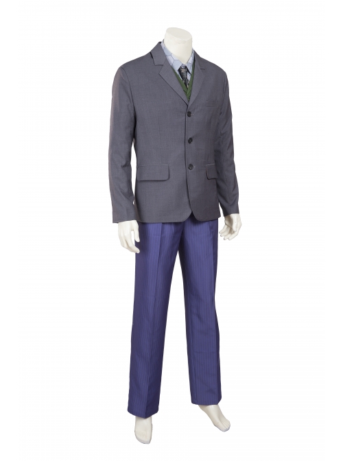 Batman The Dark Knight The Joker Halloween Cosplay Costume Gray Suit Jacket