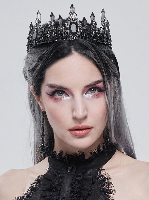 Gothic Gorgeous Crystal Zinc Alloy Crown Hairband