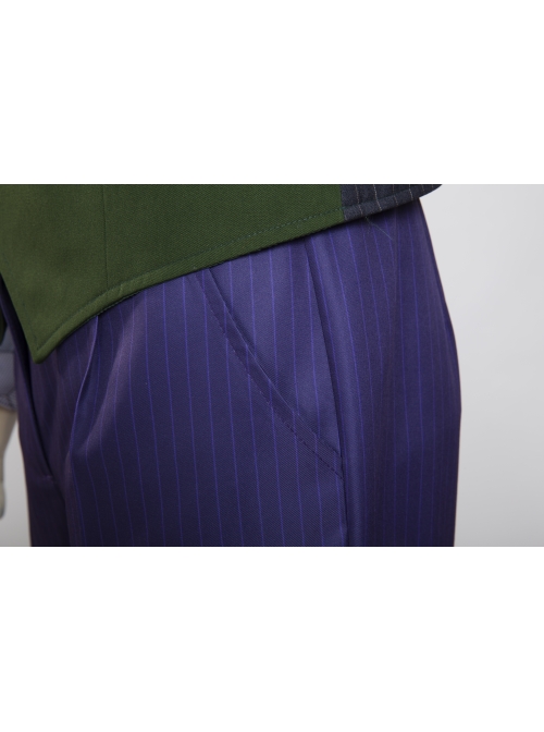 Batman The Dark Knight The Joker Halloween Cosplay Costume Purple Vertical Stripe Suit Trousers