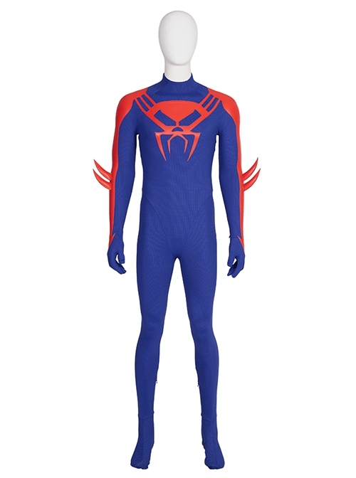 Spider-Man Across The Spider-Verse Part One Spider-Man 2099 Miguel O'Hara Halloween Cosplay Costume Blue Bodysuit