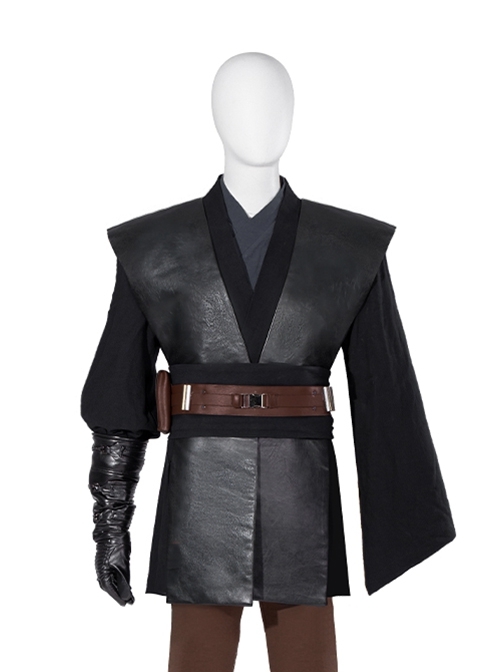 TV Drama Obi-Wan Kenobi Anakin Skywalker Outfit Halloween Cosplay Accessories Black Leather Outer Shoulder Straps