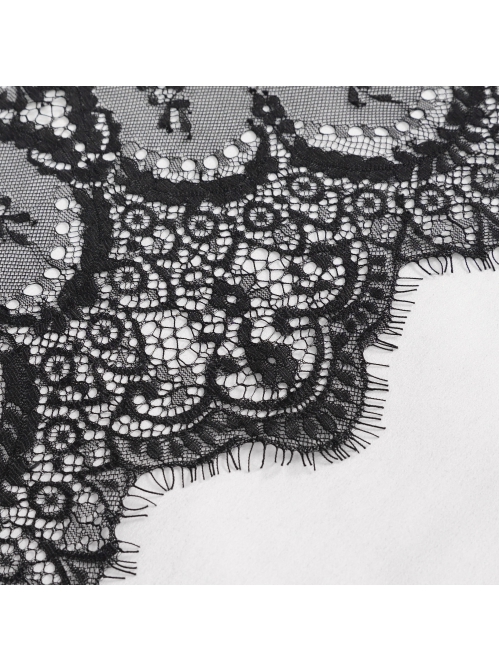 Black Turtleneck Perspective Lace Slit Velvet Sexy Gothic Dresses Female