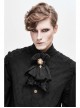 Black Gothic Fringe Jacquard Cotton Linen Lace Hem Bow Tie