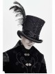 Black Gothic Red Glass Diamonds Decoration Lace Ribbon Felted Wool Feather Top Hats