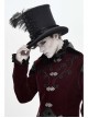 Black Gothic Red Glass Diamonds Decoration Lace Ribbon Felted Wool Feather Top Hats