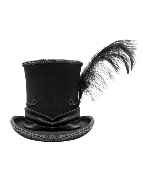 Black Gothic Red Glass Diamonds Decoration Lace Ribbon Felted Wool Feather Top Hats