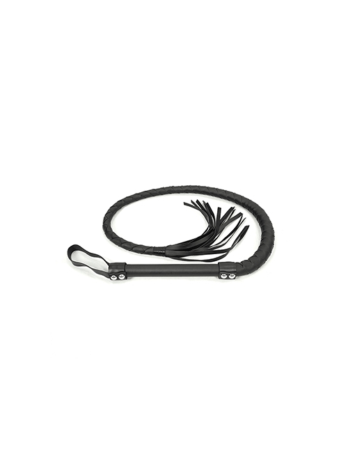 Black Adult Erotic SM Sex Props Leather Metal Decorative Leather Whip