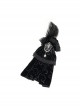 Black Gothic Feather Delicate Brooches Decorated Embossed Velvet Bow Tie
