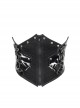 Black Adjustable Cyberpunk Bright Leather Mesh Zipper Drawstring Corset