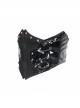 Black Adjustable Cyberpunk Bright Leather Mesh Zipper Drawstring Corset