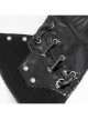 Black Adjustable Cyberpunk Bright Leather Mesh Zipper Drawstring Corset