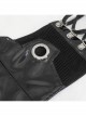 Black Adjustable Cyberpunk Bright Leather Mesh Zipper Drawstring Corset