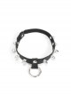 Black Punk Nailed Metal Decorated Adjustable Leather Chocker