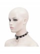 Black Punk Nailed Metal Decorated Adjustable Leather Chocker