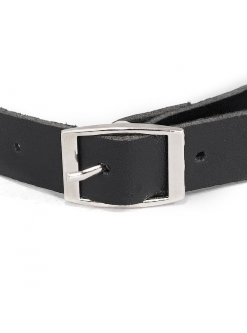 Black Punk Nailed Metal Decorated Adjustable Leather Chocker