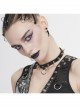 Black Punk Nailed Metal Decorated Adjustable Leather Chocker