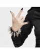 Adjustable Black Punk Multi-Row Nailed Leather Bracelet