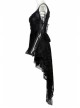 Black Off-Shoulder Button Row High Waisted Dovetail Lace Gothic Dress