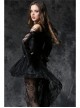 Black Off-Shoulder Button Row High Waisted Dovetail Lace Gothic Dress