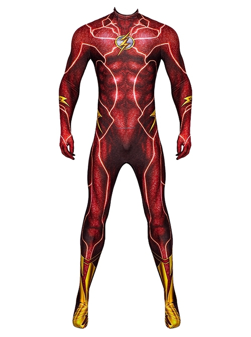 Flashpoint The Flash Barry Allen Movie Version Halloween Cosplay Costume Bodysuit