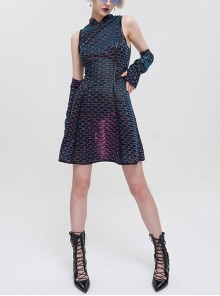 Chinese Style Cheongsam Collar Sleeveless Short Punk Dress