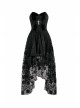 Black Side Long Collect Waisted Dead Soul Cross Sling Gothic Dress