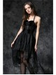 Black Side Long Collect Waisted Dead Soul Cross Sling Gothic Dress