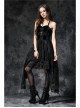 Black Side Long Collect Waisted Dead Soul Cross Sling Gothic Dress