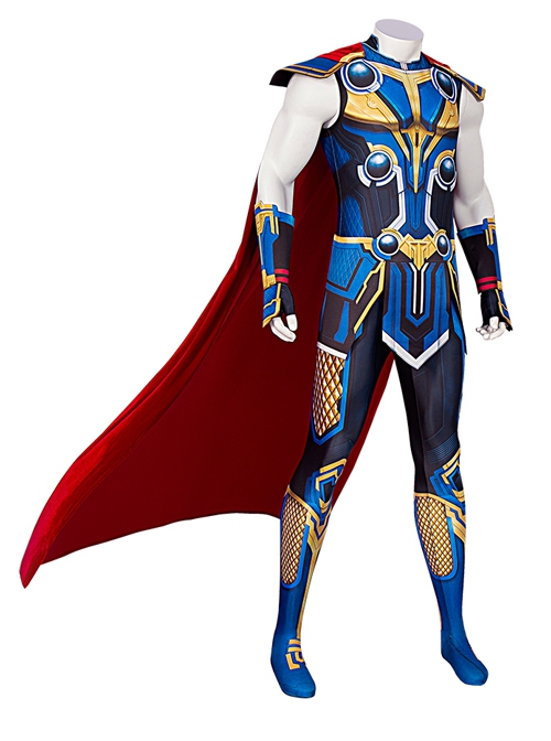 Thor Love And Thunder Thor Odinson Printing Style Battle Suit Halloween Cosplay Costume Bodysuit Set