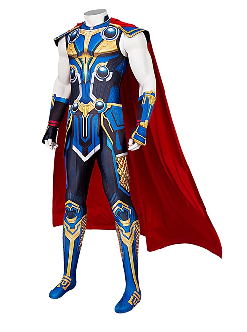 Thor Love And Thunder Thor Odinson Printing Style Battle Suit Halloween Cosplay Costume Bodysuit Set