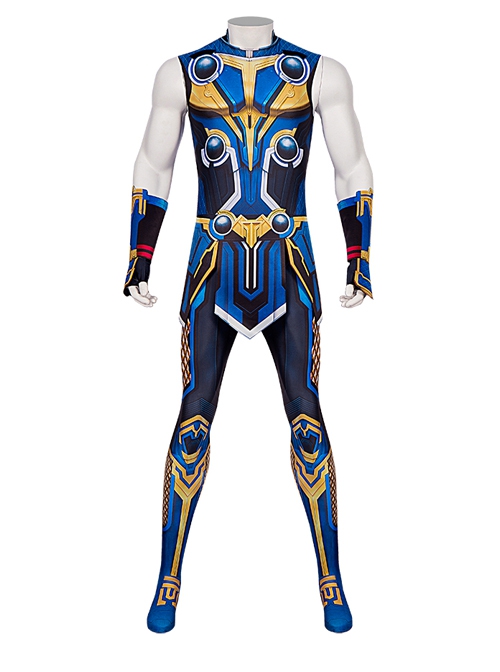 Thor Love And Thunder Thor Odinson Printing Style Battle Suit Halloween Cosplay Costume Bodysuit Set