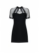 Black Corns Row Straps Chiffon Sexy Gothic Tee Dress