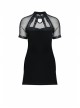 Black Corns Row Straps Chiffon Sexy Gothic Tee Dress