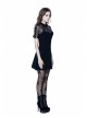 Black Corns Row Straps Chiffon Sexy Gothic Tee Dress