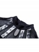 Black Corns Row Straps Chiffon Sexy Gothic Tee Dress