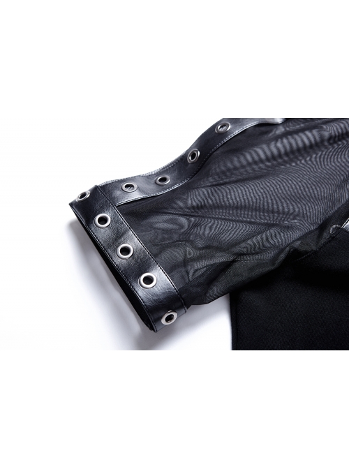 Black Corns Row Straps Chiffon Sexy Gothic Tee Dress