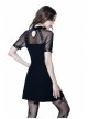 Black Corns Row Straps Chiffon Sexy Gothic Tee Dress