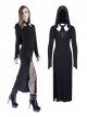 Black Hollow Cross Long Knitted Hooded Tight Gothic Dress