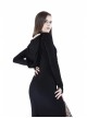 Black Hollow Cross Long Knitted Hooded Tight Gothic Dress
