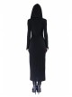 Black Hollow Cross Long Knitted Hooded Tight Gothic Dress