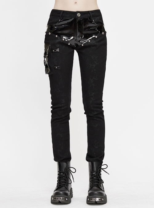 Black Knitted Leather Detachable Pentagram Net Socks Punk Hot Pants