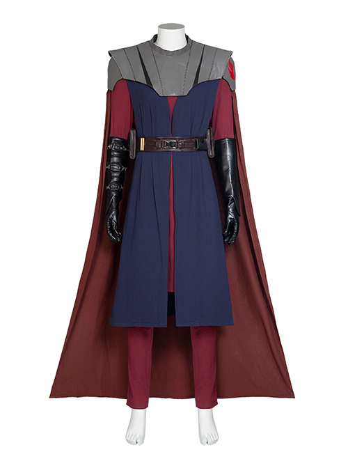 Animation Star Wars The Clone Wars Anakin Skywalker Halloween Cosplay Costume Red Top Brown Cloak