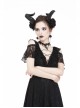 Black Off-Shoulder Bandage V-Neck Lace Gothic Dress