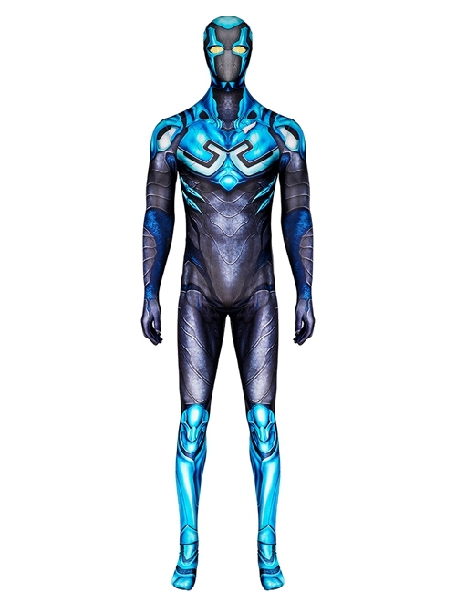 Movie Blue Beetle Jaime Reyes Halloween Cosplay Costume Bodysuit Set