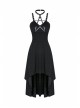 Black Rivet Leather High Waisted Sling Long Punk Dress